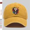 Pc Vibrant Day Of The Dead Skull With Floral Print Baseball Cap  Adjustable Buckle Closure Lightweight Polyester Ideal For