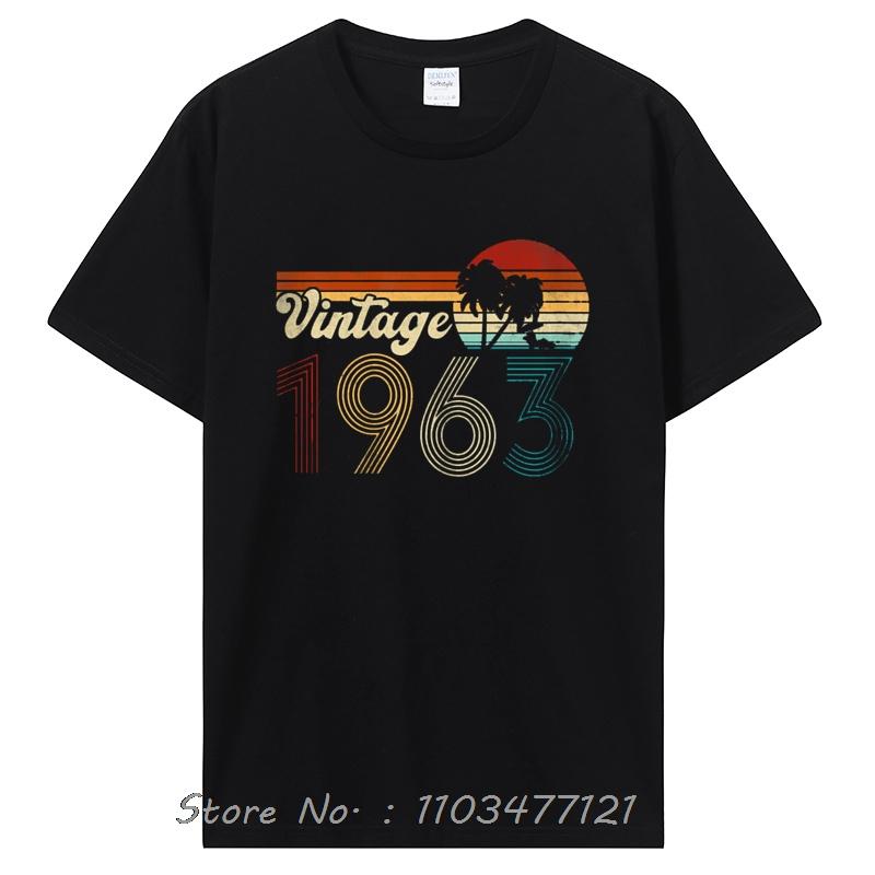 Anniversaire Vintage 1963 Vieux Cadeaux T-shirts Vintage T-shirts Graphiques d'Été Vêtements Streetwear T-shirt Oversize hommes T-shirt en Coton