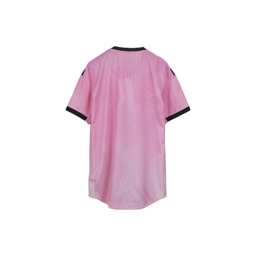Y-3 Real Madrid T-Shirts Men's Pink V-neck Moderate Straight Fit HI3984