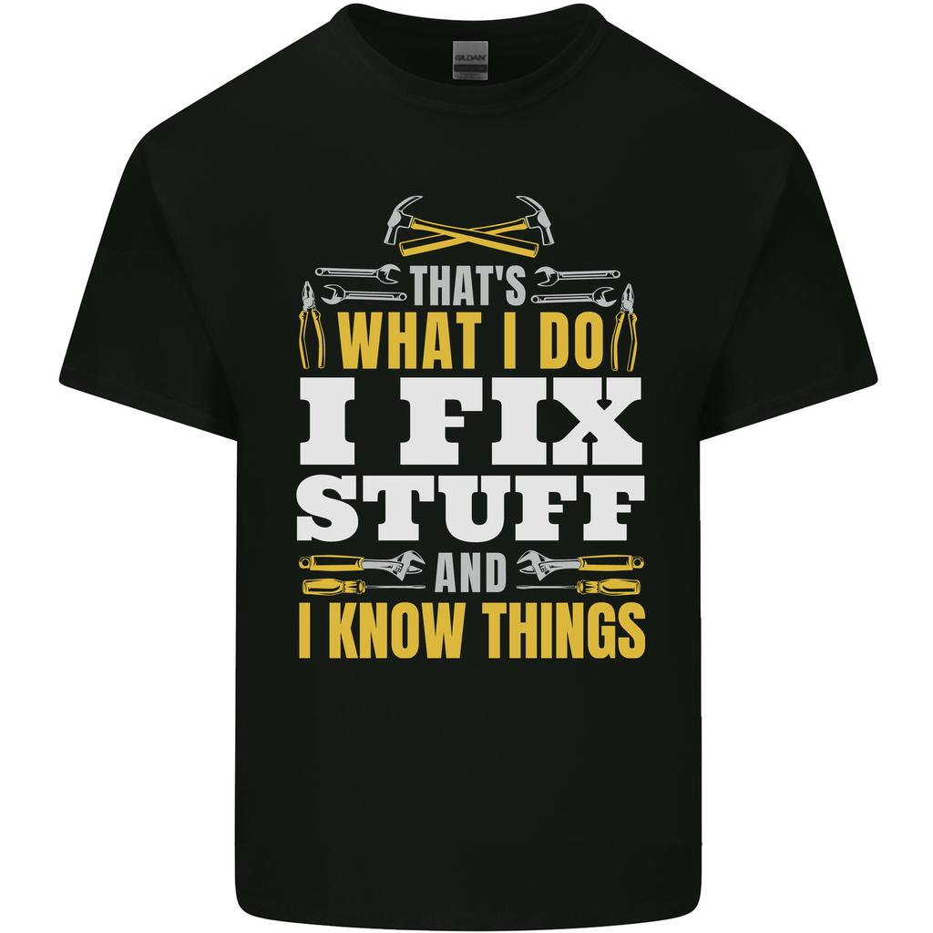 I Fix Stuff Funny Electrician Sparky Mechanic Unisexs Light Cotton TShirt
