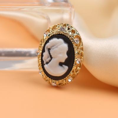 Three-Dimensional Relief Beauty Head Brooch, Literary And Retro Corsage, Fashionable And Elegant Pin Accessories