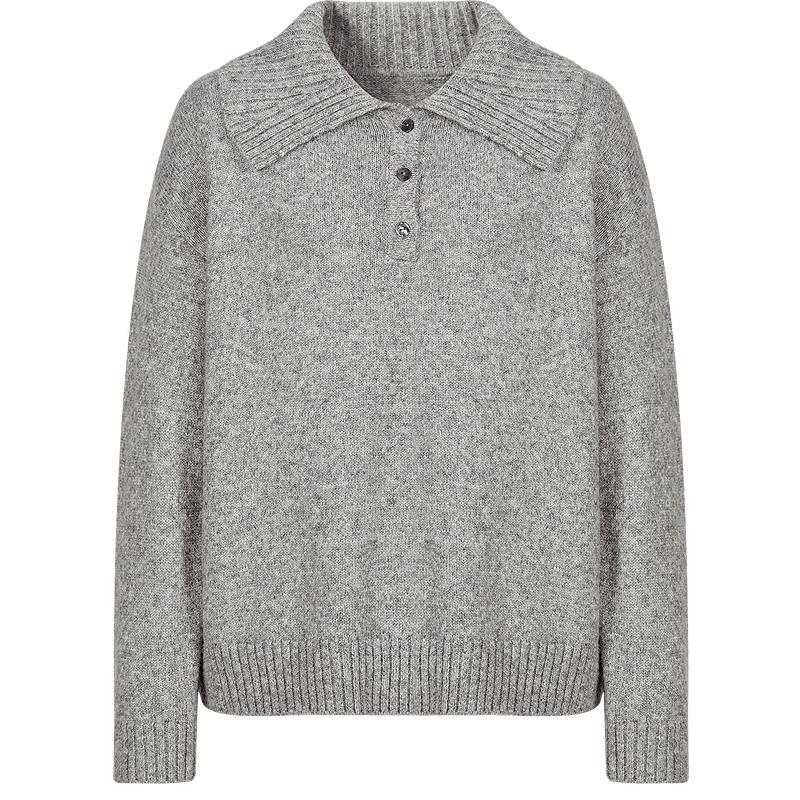 Jiu Zi Anna Kuo Women's Oversized Lapel Knit Sweater