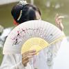 Chinese Fan Floral Print One Piece Strong Flexibility No Burr Decorate Faux Silk Unique Gift Bamboo Folding Fan for Festival