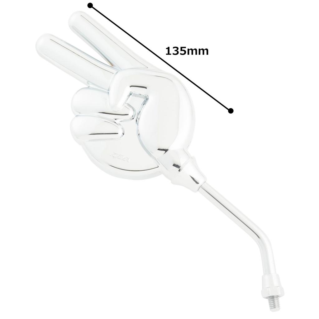 Kijima Motorcycle Parts Right 8mm Mirror Chrome Mirror, Rock-Paper-Scissors, Scissors, Side, Bolt, Finish, 76, Universal, Plated, 203-8026