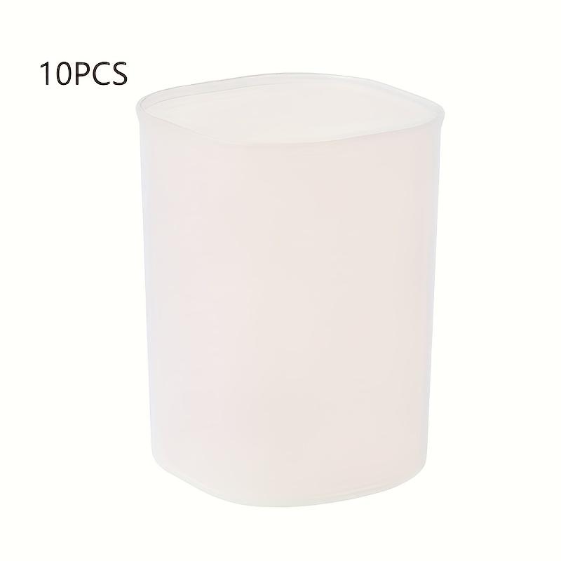 

10pcs Frosted Round Plastic Pen Holders - Transparent Desk Organizers for Office, School, and Home Use, for Pens, Pencils