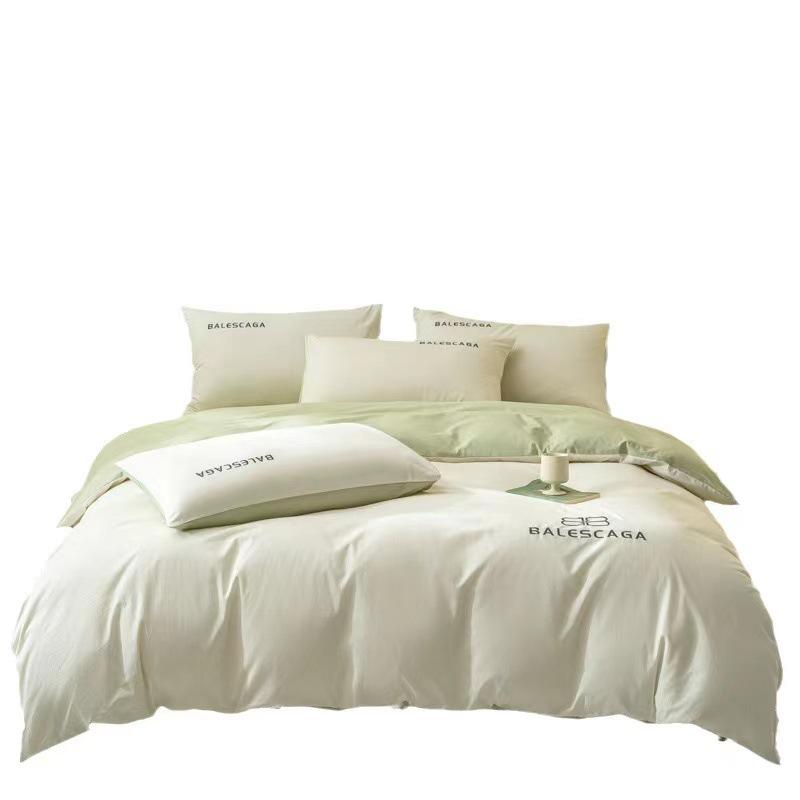 Light luxury double 120 count long-staple cotton bed four-piece set of pure cotton sheets and fitted sheets embroidered duvet cover and duvet cover