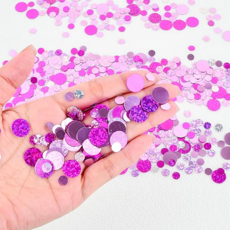 Glitzernde Runde PVC-Konfetti Runde Flocken Vase Ballonfüllungen für Hochzeits-Valentinstags-Dekoration
