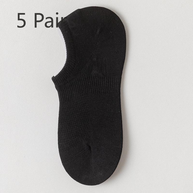 5 Paar Damen Kleine Frische Atmungsaktive Reiner Baumwolle Knochenlose Rutschfeste Unsichtbare Socken