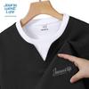 JEANSWEST LIFE Men's Faux Two-Piece Henley Long Sleeve T-Shirt