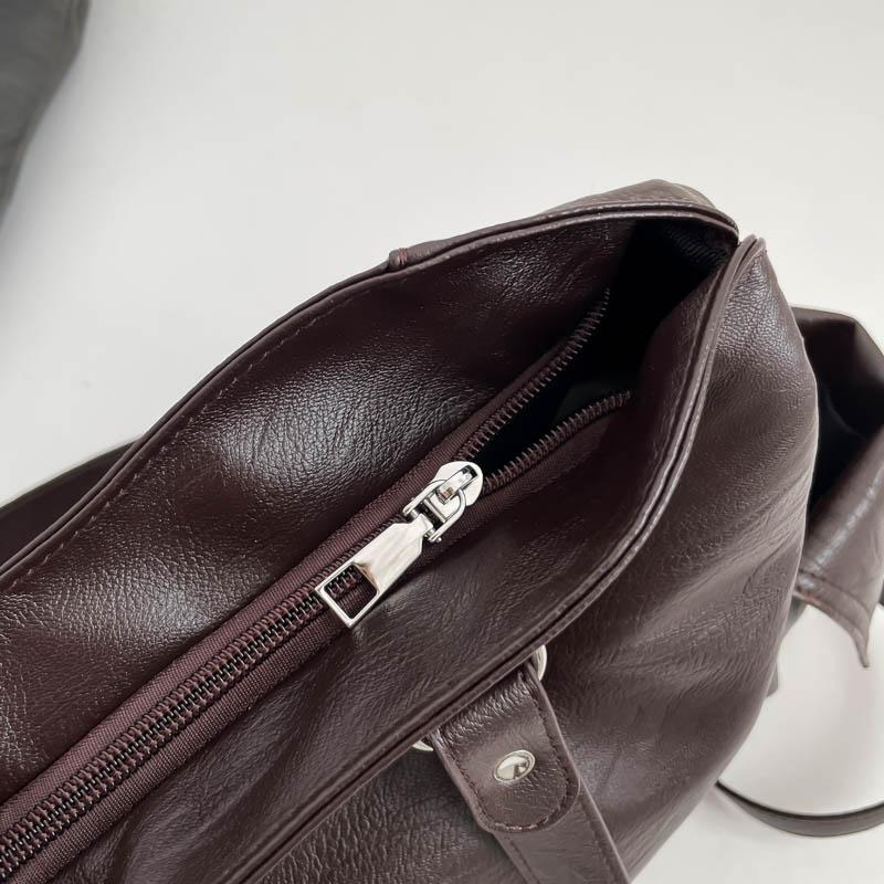 Leather Tote Bag Women's Fashion Shoulder Bag with Front Zip Pocket and Adjustable Crossbody Strap