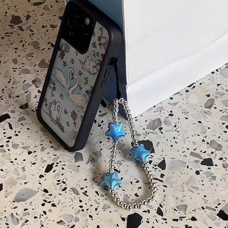 DIY Star Beaded Phone Chain Portable CellPhone Strap Lanyard Mobile Phone Pendant Decoration Exquisite Key Car Hangings