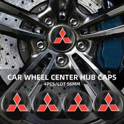 4Pcs Car Emblem Wheel Hub Center Cap Sticker Rim Badge Cover For Eclipse Lancer Outlander Pajero ASX Colt I200 Delica