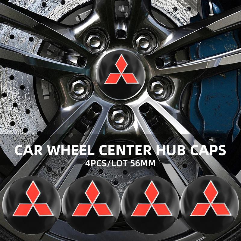 4Pcs Car Emblem Wheel Hub Center Cap Sticker Rim Badge Cover For Mitsubishi Eclipse Lancer Outlander Pajero ASX Colt I200 Delica
