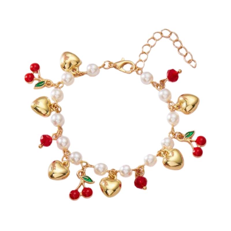 Fashion Fruit Charm Bracelet Symbolizing Sweetness and Good Fortune Suitable for Youthful Women and Fashion Enthusiasts