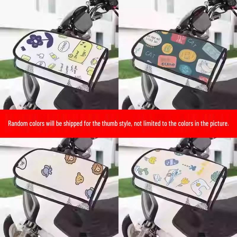 Electric Scooter & Motorcycle Sunshade Gloves: Breathable, Waterproof, All-Season Handlebar Covers.