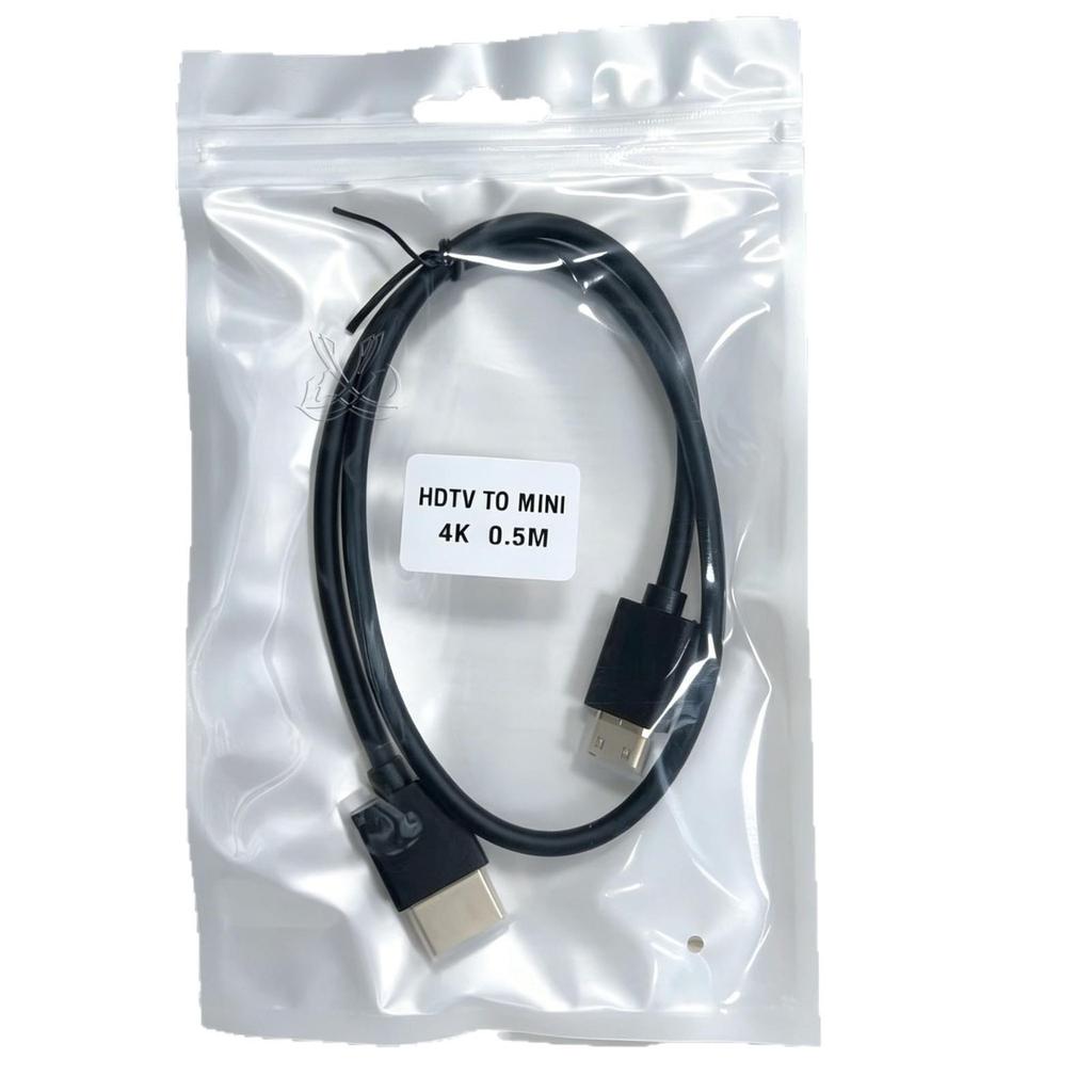 4K Mini HDMI To HDMI Thin Soft Cable, Pure Copper, HDMI 2.0 for DSLR Camera To Monitor Connection