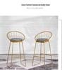 Nordic Iron Art High Back Metal Bar Chair - Stylish and Simple Design.