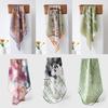 Elegant Green Daisy Mulberry Silk Scarf - Pastoral Style Women's Neck Warmer