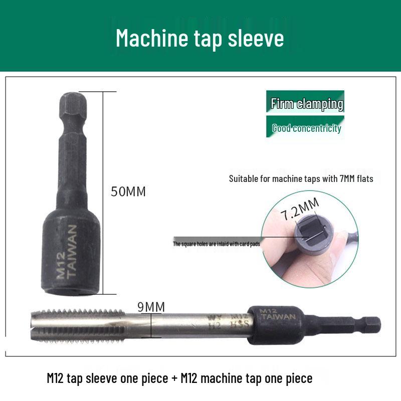 Hex Shank Tapping Chuck Conversion Head with Tap Extension Rod