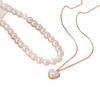 Stylish Simple Pearl Necklace Double Layer Women's Necklace Stacked Wind Alloy Necklace, Accessories