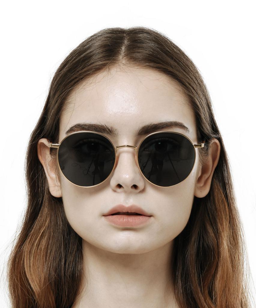 Peisyeon Samantha Matte Gold Metal Frame Daily Sunglasses