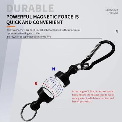 Magnetic Fishing Hanging Buckle Quick Release Metal Carabiner Strong Magnetic Force Wireless Lost Rope Mountaineering Gear