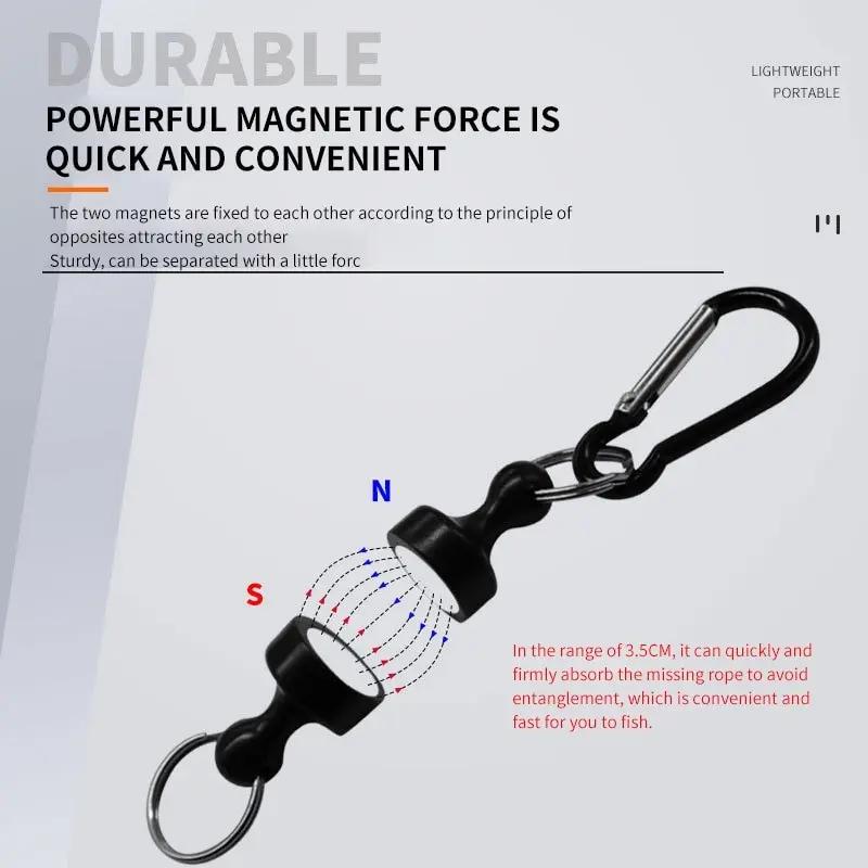 Magnetic Fishing Hanging Buckle Quick Release Metal Carabiner Strong Magnetic Force Wireless Lost Rope Mountaineering Gear