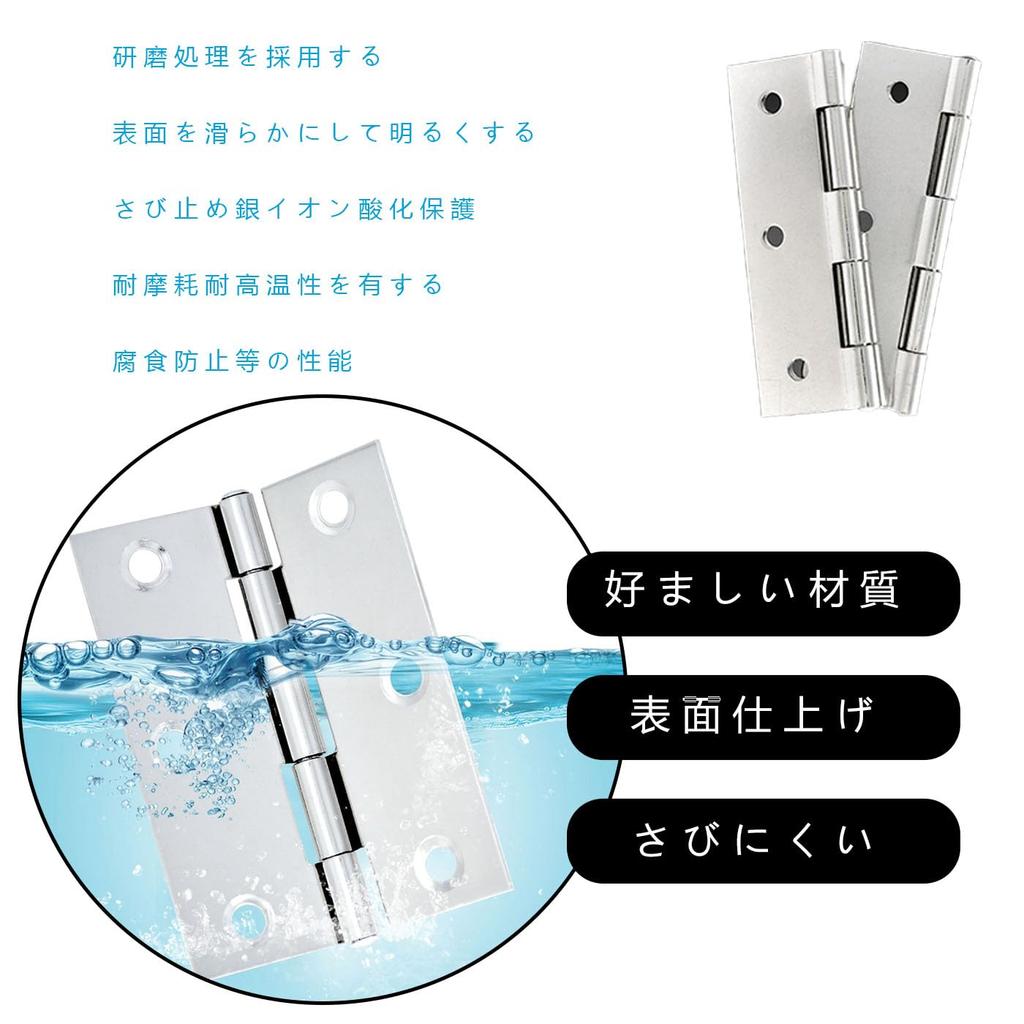 BRIIKPP 10 Stück Edelstahlscharniere Schrauben Möbelreparatur Holzkistenscharniere Langlebiges Material mit 60 Schrauben