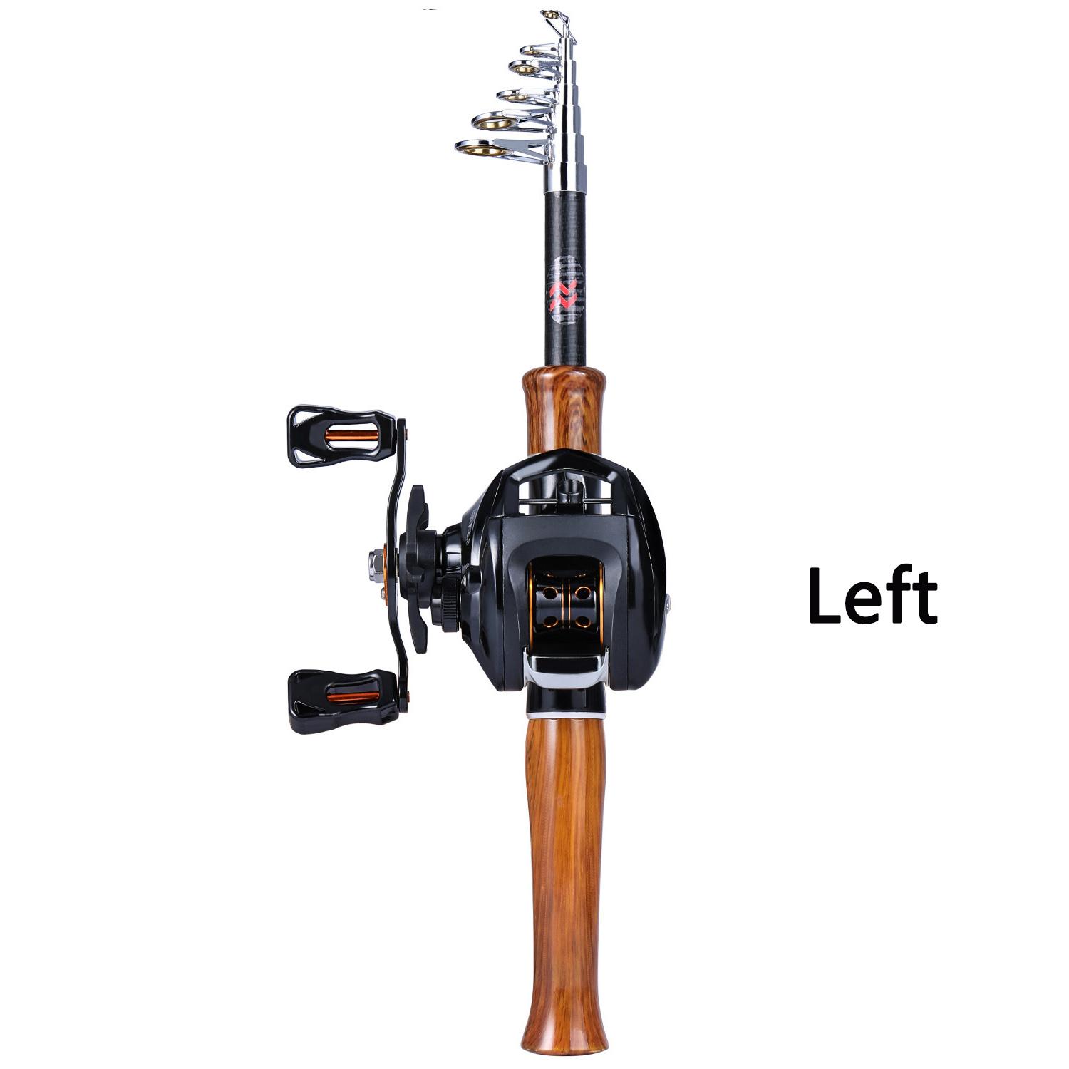 

SOUGAYILANG Набор для рыбалки, спиннинг, литейная удочка с спиннинговой катушкой, катушка для приманки, полный комплект, сумка-переноска, приманка для лески 1.6M&Left золотой