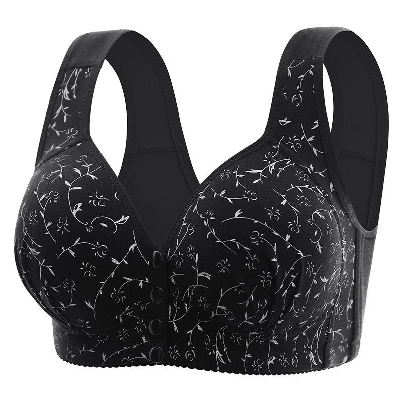 Plus Size Front Buckle Wireless Vest-Style Bra for Middle-Aged & Elderly Women