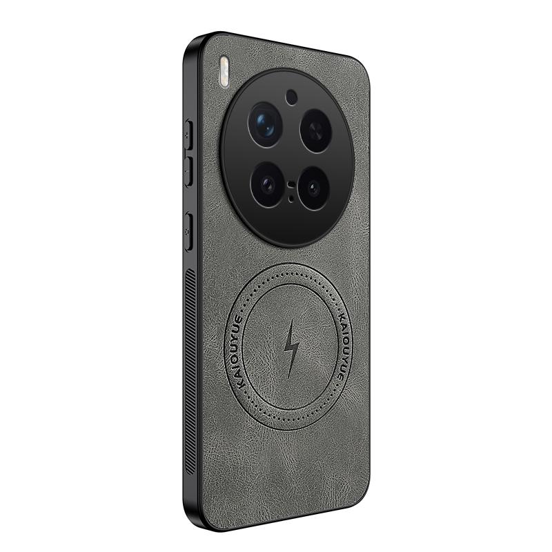 

Для Vivo X300 Pro Чехол для телефона из кожи нового стиля Для Vivo X300 Pro Для Magsafe Магнитная беспроводная зарядка Чехол X300 Pro Чехол для телефона vivo X300 Pro серый