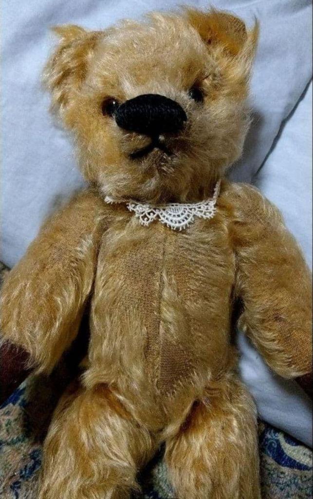[USED] Limited-time special price: Chad Valley antique teddy bear from the 1930s with tag.