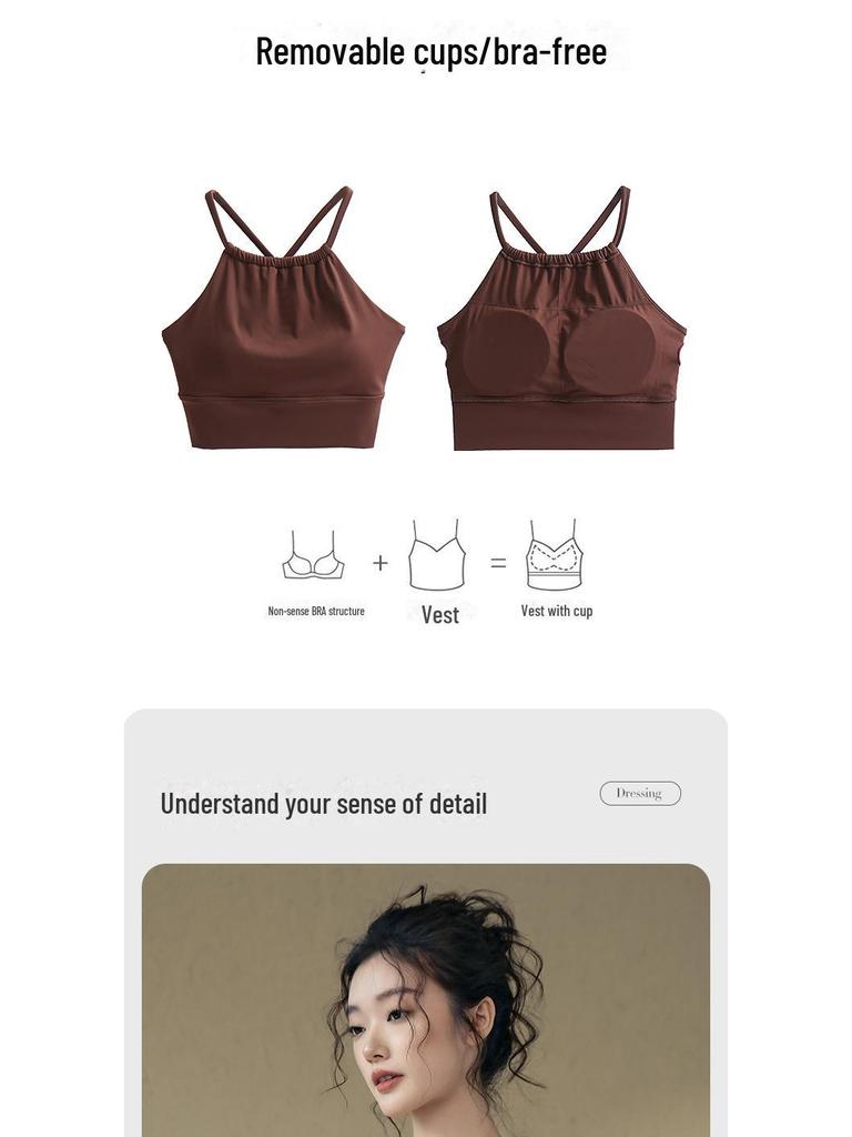 Women's Shockproof Cross-Back Yoga Sports Bra - Fashionable, Sexy, and Supportive for Running & Fitness