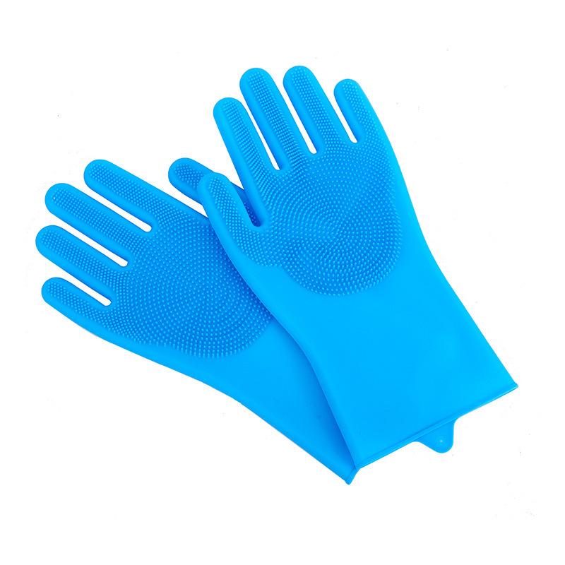 Pet silicone gloves bath massage hair removal gloves cat and dog bath brush anti-scratch anti-bite dishwashing gloves