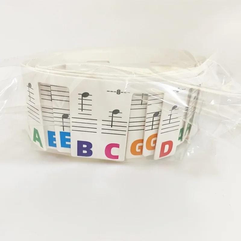 

88 Keys White Cardboard Piano Keyboard Stickers Removable Keyboard Note Labels Beginner Piano Note Study Guide Piano Accessories