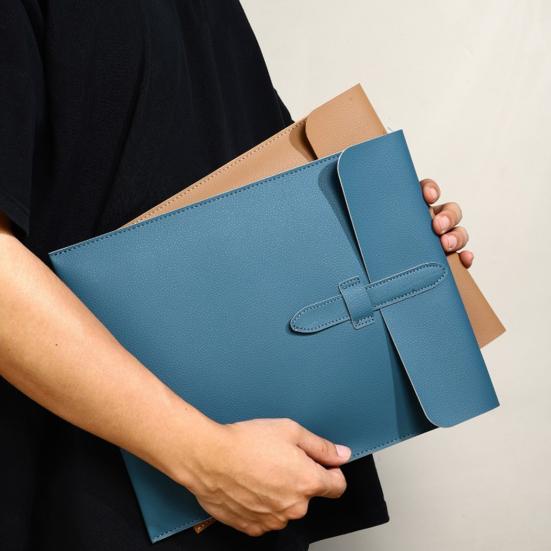 Document Bag Faux Leather Lightweight Portable Document Storage Organizer Scratch-Resistant Waterproof Document Case