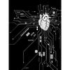 Casual Men T-Shirt Creative 3D Mechanical Heart Chip Pattern Print Short Sleeve Round Neck Summer Cool Harajuku Style Tee Tops Male Clothing