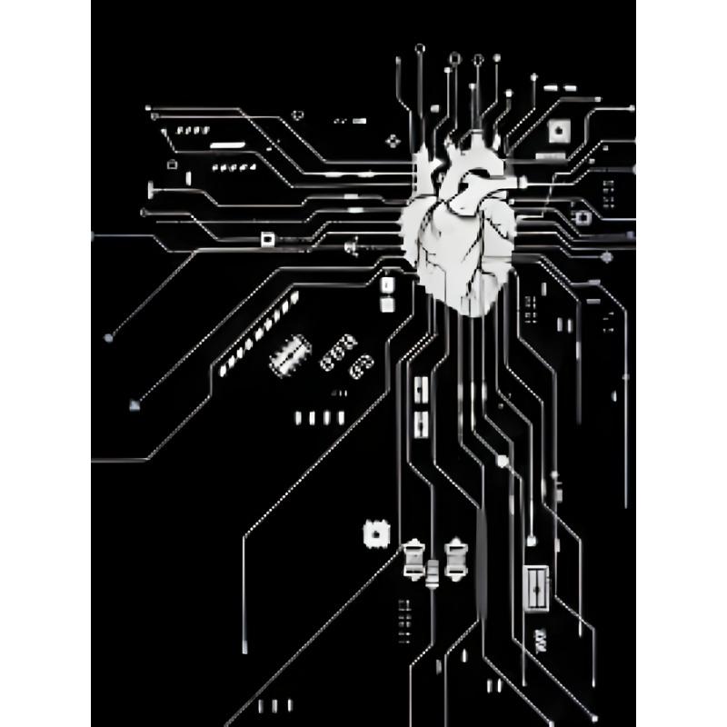 Casual Men T-Shirt Creative 3D Mechanical Heart Chip Pattern Print Short Sleeve Round Neck Summer Cool Harajuku Style Tee Tops Male Clothing