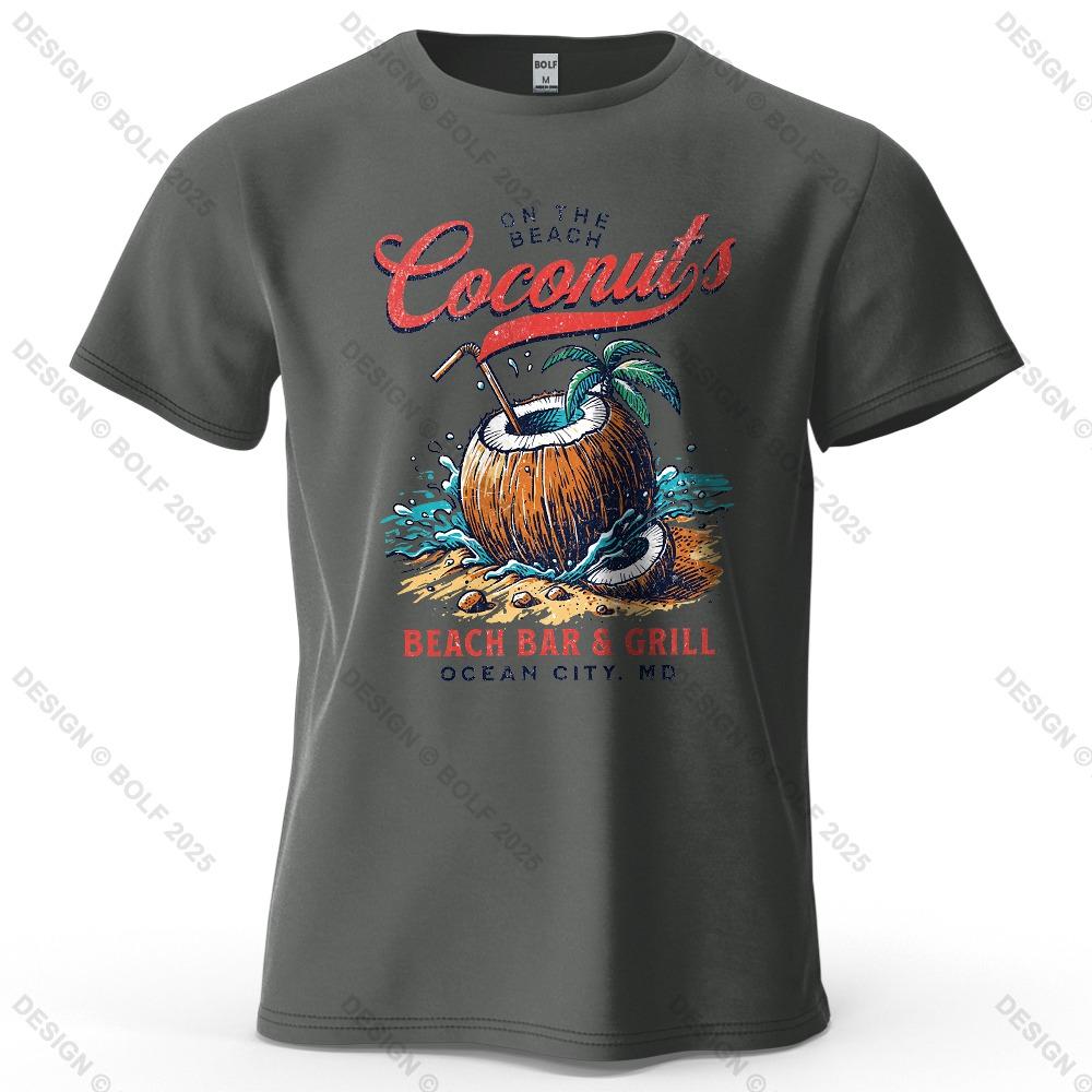 Men's Beach Outings Graphic Short Sleeve T-Shirt Vintage Printed Tops Tee for Women Summer Casual Sportswear