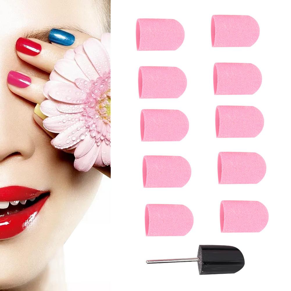 Nail Art Sanding Band Nail Polishing Grinding Head Sanding Ring Cap 16 X 25mm (Pink)