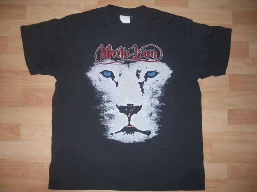 

Black COlor White Lion Band Cotton Shirt Unisex Concert S5XL TR786 Unisex T-Shirt XXXXL