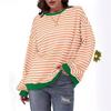 Women's Casual Striped Pattern Round Neck Long Sleeve T-Shirt