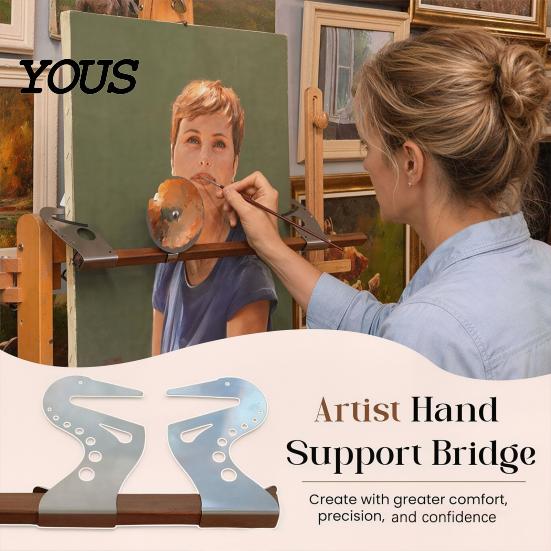 Artist Drawing Hand Rest 2Pcs Support Bridge, Adjustable Easel Bar, Metal Stabilizer Tool for Painting Craft Projects Artists