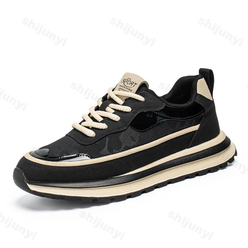 Mode Herrenschuhe 2025 Sommer Casual Sportschuhe Modetrend Vielseitige Dickbesohlte Bequeme Leichte Schnür-Plateau-Sneakers