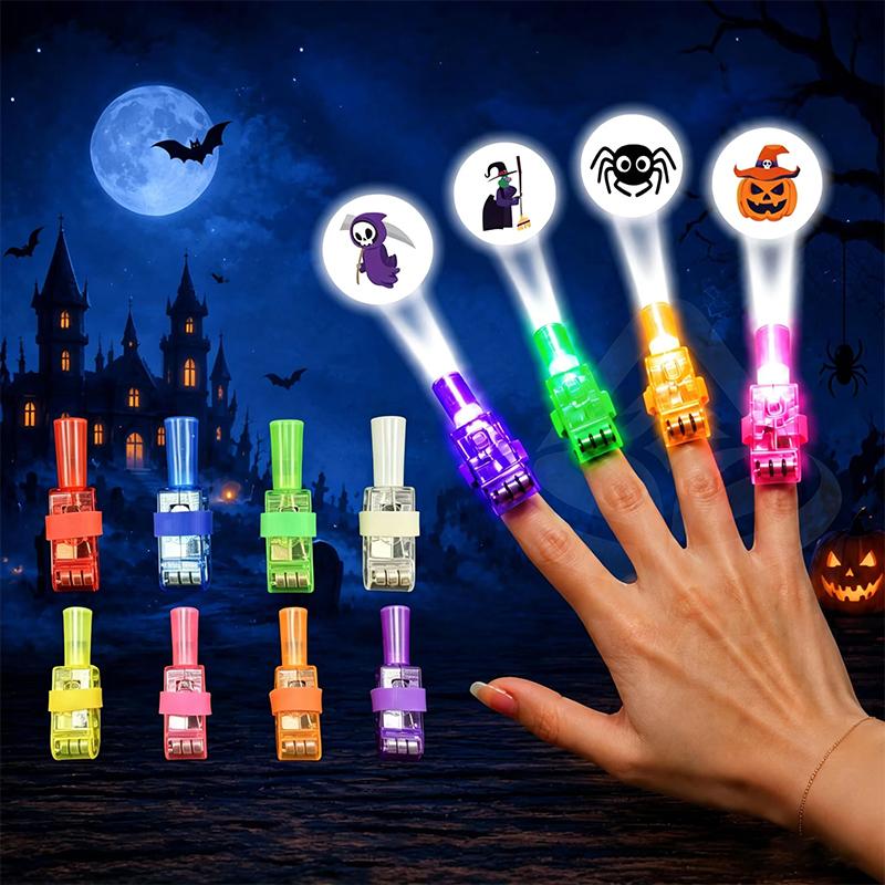 24Pcs Halloween Led Finger Lights Neon Party Favors Glow In The Dark Rave Party Supplies Goodie Bag Stuffers Box Prizes