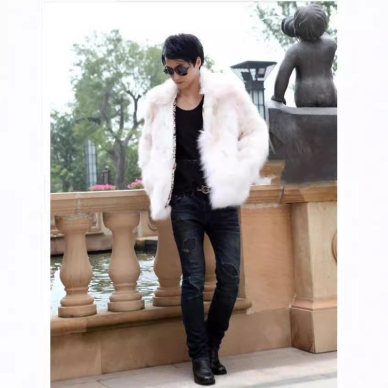 Men's imitation fur coat imitation fox fur coat men's imitation fur coat autumn and winter imitation fur men's coat