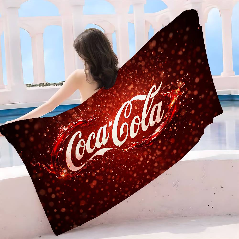 C-Coca C-cola Vintage Logo Mikrofaser Bedrucktes Strandtuch Bergsteigen Yoga Strand Schwimmen Laufen Saugfähiges Weiches Handtuch