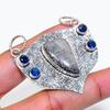 Natural Stingrey Coral, Iolite 925 Sterling Silver Jewelry Pendant 2.01" ZS-297