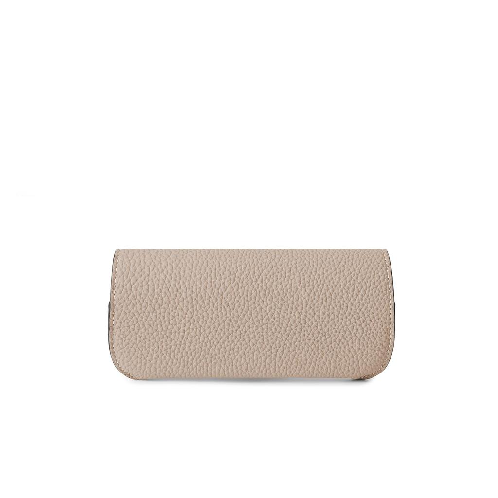 BONAVENTURA Flap Eyeglass Shrink Italian Genuine Case, Leather, Greige, Leather, Leather, Gift, BECT2-GG