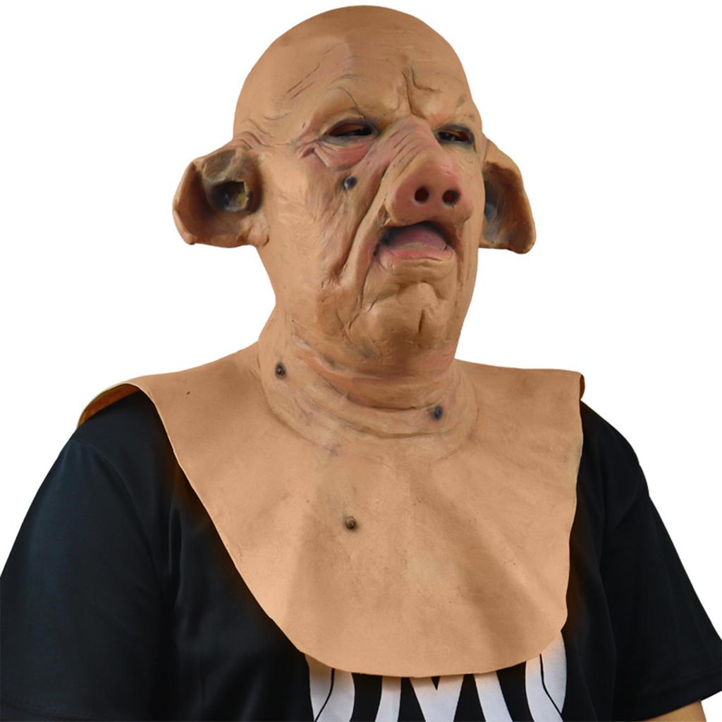 Neue Halloween Horror Schweinekopfmaske Latex Tier Requisiten für Erwachsene, Serie mit dunklem Thema Schweinemaske